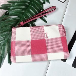 Coach plaid wristlet